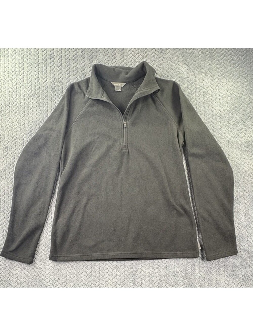 Eddie Bauer Fleece Black Pullover Women Size Small Quarter Zip Jacket (0125)